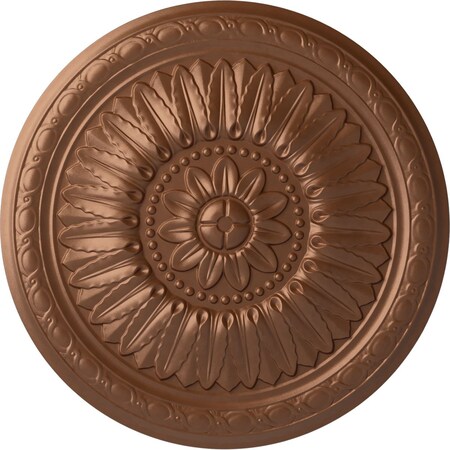 Temple Ceiling Medallion (Fits Canopies up to 9 1/4"), Hand-Painted Polished Copper, 24"OD x 1 5/8"P